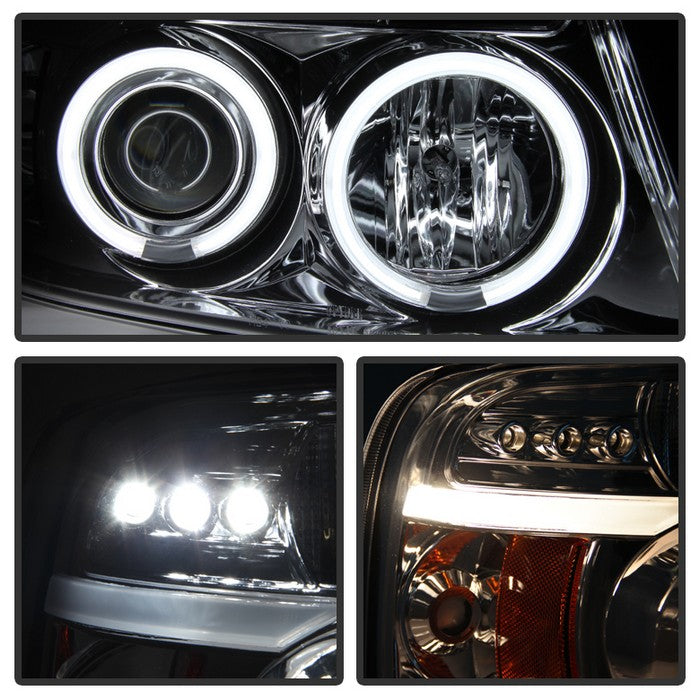 Spyder® 5030092 - Chrome Projector CCFL Halo Head Lights 