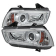 Spyder® 5074195 - Chrome Projector U-Bar LED Head Lights 