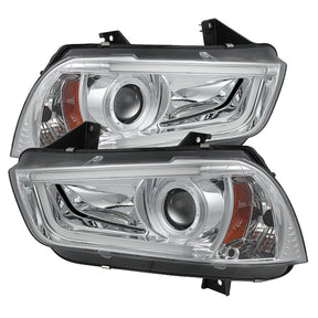 Spyder® 5074195 - Chrome Projector U-Bar LED Head Lights 