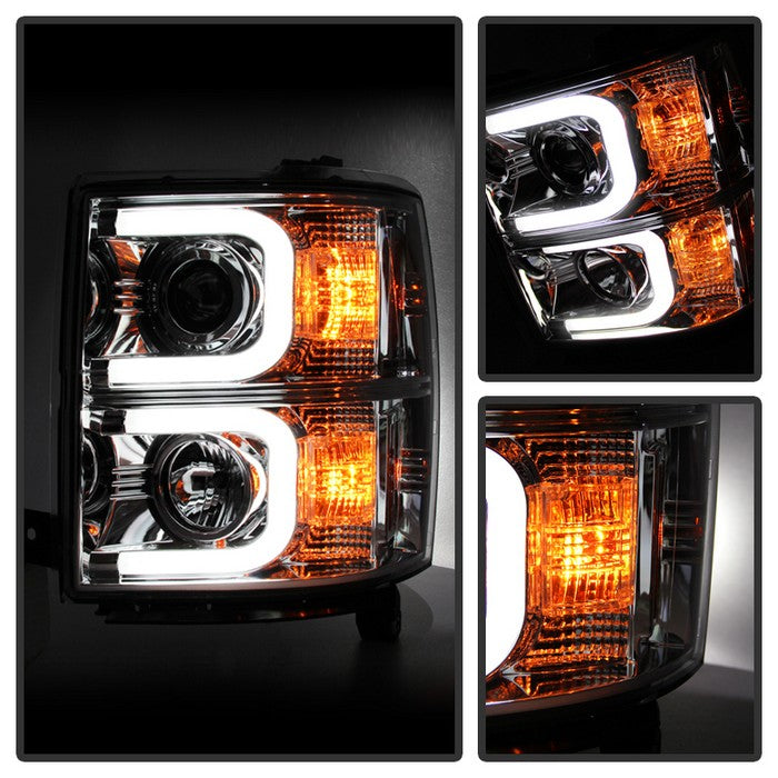 Spyder® 5079480 - Chrome Projector LED DRL Head Lights 