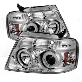 Spyder® 5030092 - Chrome Projector CCFL Halo Head Lights 
