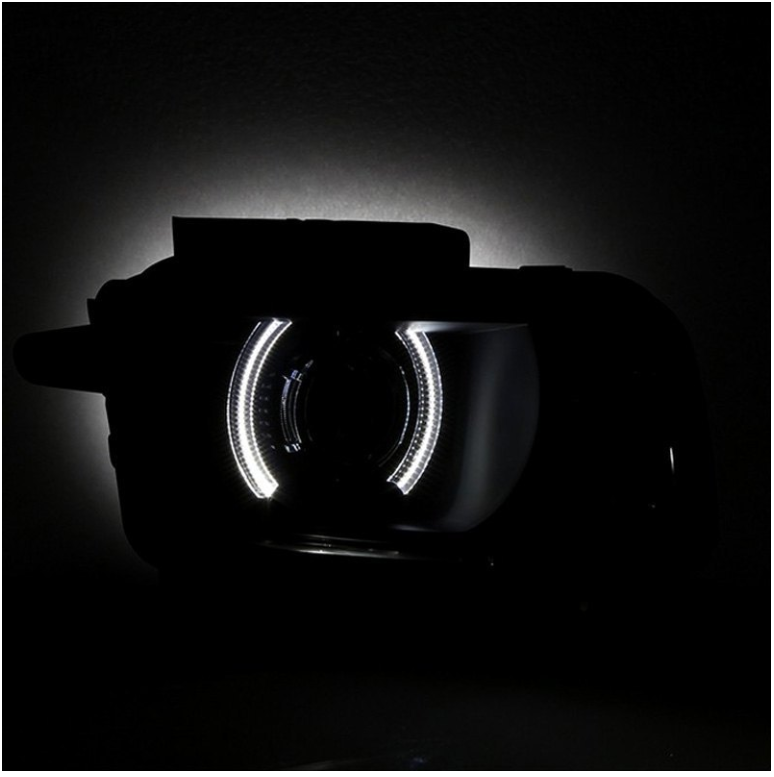 Spyder® PRO-JH-CCAM10-LED-BSM - Black/Smoke LED Halo Projector Headlights 