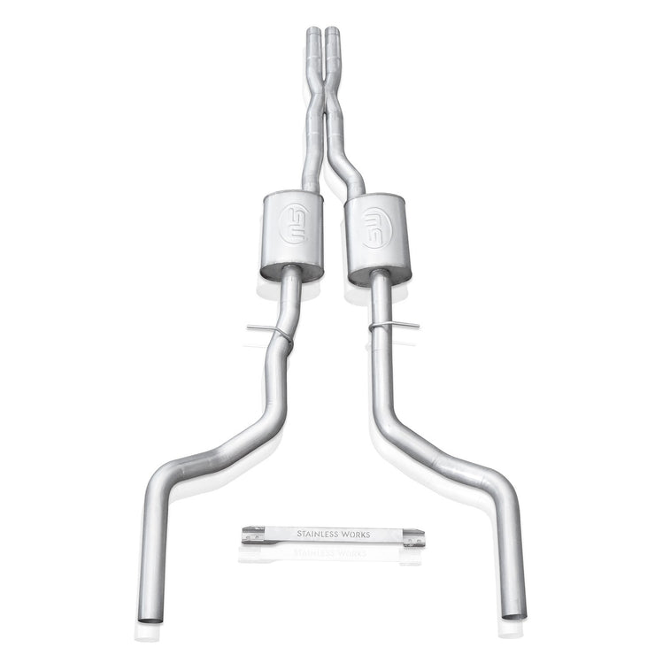 Stainless Works® CHAR15CB - 304 SS Turbo Chambered Header-Back Exhaust System with Split Rear Exit 