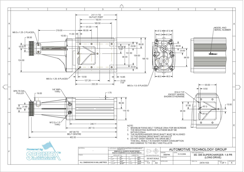 Sprintex® (12-18) Wrangler JK S5-335 Series Inter-Cooled Supercharger Sub-Assembly - 10 Second Racing