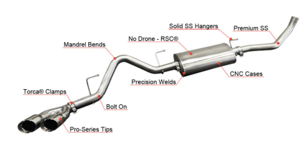 Corsa® (10-13) Camaro SS 304SS Xtreme 3" Cat-Back System with Ground Effects (Manual Trans) - 10 Second Racing