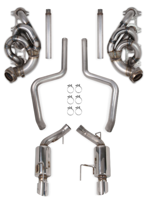 Hooker® (05-10) Mustang GT 304SS 1-5/8" Shorty Headers + 304SS 3" Cat-Back System with Mufflers