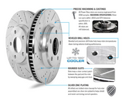 Power Stop® (05-23) Mopar SRT 1-Click Z23 Evolution Sport Rear Brake Kit with Powder Coated Calipers (4/6-Piston Front Calipers)