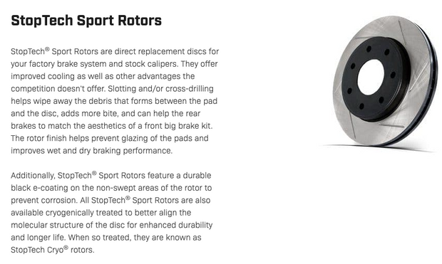 Stoptech® (11-23) Mopar SRT Sport Slotted 1-Piece Rear Brake Kit (6-Piston Brembo Calipers)