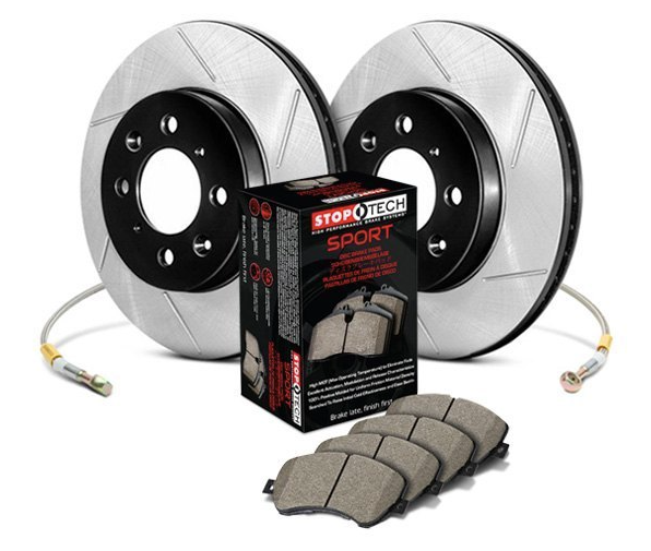 Stoptech® (11-23) Mopar SRT Sport Slotted 1-Piece Rear Brake Kit (6-Piston Brembo Calipers)