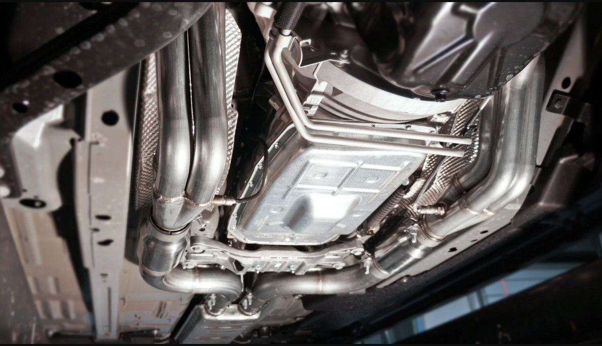Stainless Power® (15-23) Mustang GT 304SS 1-7/8" x 3" Long Tube Headers with Catted Mid-Pipes