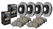 Stoptech® (16-24) Camaro SS 1-Piece Street Drilled/Slotted Front/Rear Brake Kit (4-Piston Brembo Front Calipers)