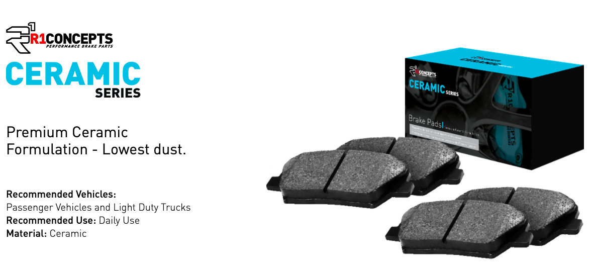 R1 Concepts® (16-24) Camaro SS Ceramic Series Brake Pads (BREMBO 6-PISTON FRONT CALIPERS)
