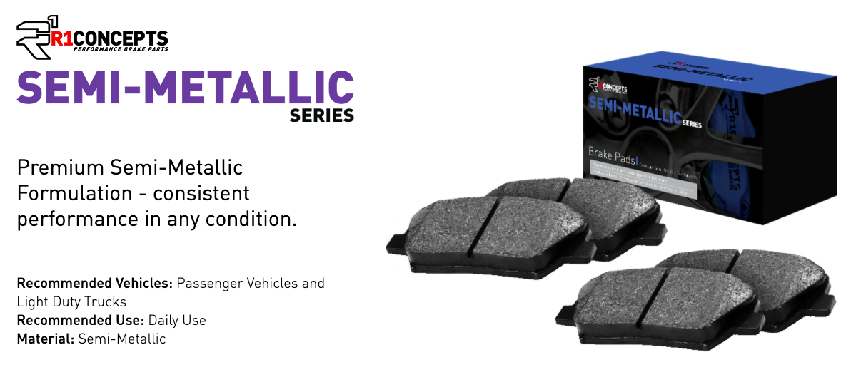 R1 Concepts® (16-24) Camaro SS  Semi-Metallic Series Brake Pads (BREMBO 4-PISTON FRONT CALIPERS)