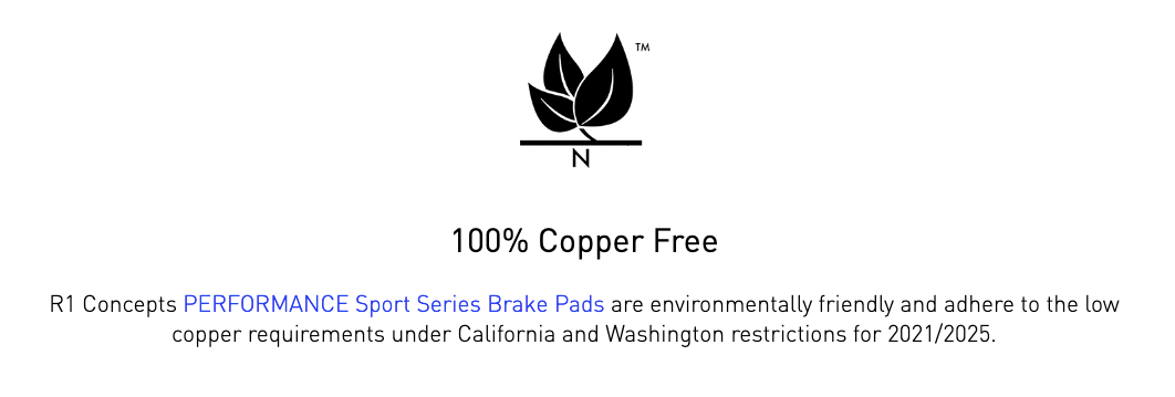 R1 Concepts® (11-14) Mustang GT Performance Sport Series Front Brake Pads (MANUAL TRANSMISSION)