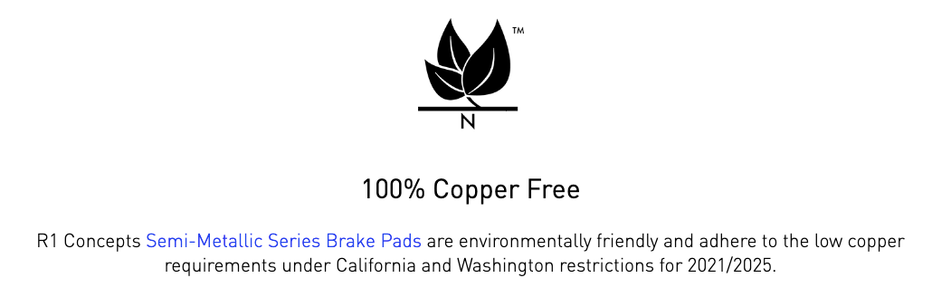 R1 Concepts® (11-14) Mustang GT Semi-Metallic Series Brake Pads (MANUAL TRANSMISSION)