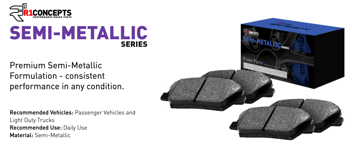 R1 Concepts® (11-14) Mustang V6 Semi-Metallic Series Brake Pads