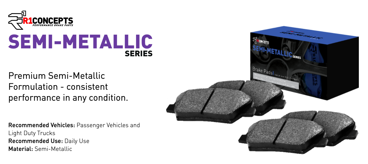 R1 Concepts® (07-12) GT500 Semi-Metallic Series Brake Pads