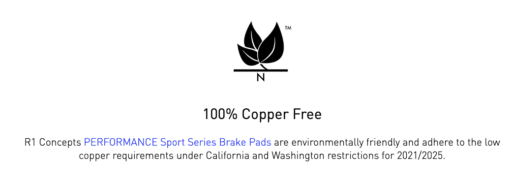 R1 Concepts® (17-19) Corvette Grand Sport Performance Sport Series Brake Pads (IRON ROTORS)