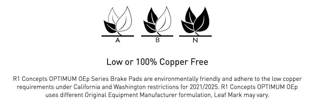 R1 Concepts® (15-17) Mustang V6 Optimum OEp Series Brake Pads