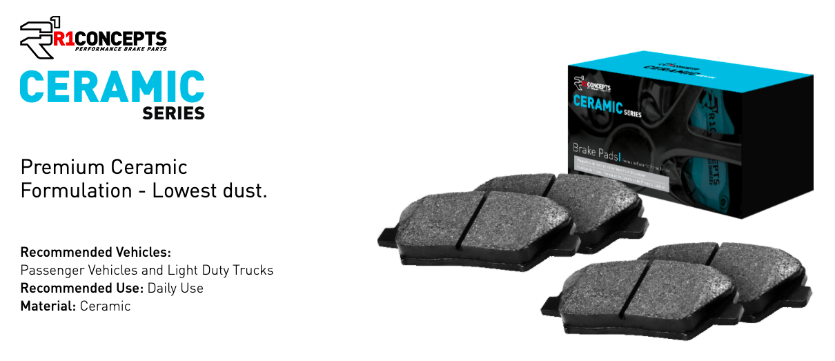 R1 Concepts® (18-23) Jeep Trackhawk Ceramic Series Rear Brake Pads