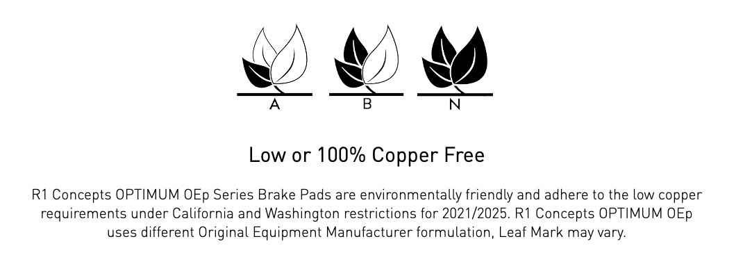R1 Concepts® (11-18) Grand Cherokee 3.0L Optimum OEp Series Brake Pads