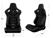Braum® Elite Series Leatherette Sport Reclinable Racing Seats