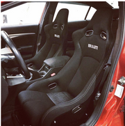 Braum® Venom-R Series Cloth Bucket Seat with High Durability Carbon Fiber Leatherette Back