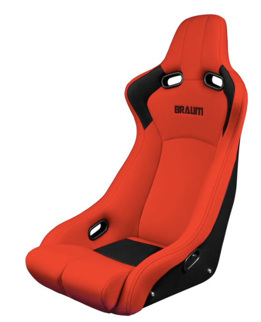 Braum® Venom-R Series Cloth Bucket Seat with High Durability Carbon Fiber Leatherette Back