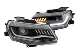 Spyder® (16-18) Camaro 6th Gen Black LED DRL Bar Projector Headlights with Sequential Turn Signal