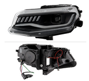Spyder® (16-18) Camaro 6th Gen Black LED DRL Bar Projector Headlights with Sequential Turn Signal
