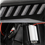 Spyder® (16-18) Camaro 6th Gen Black LED DRL Bar Projector Headlights with Sequential Turn Signal