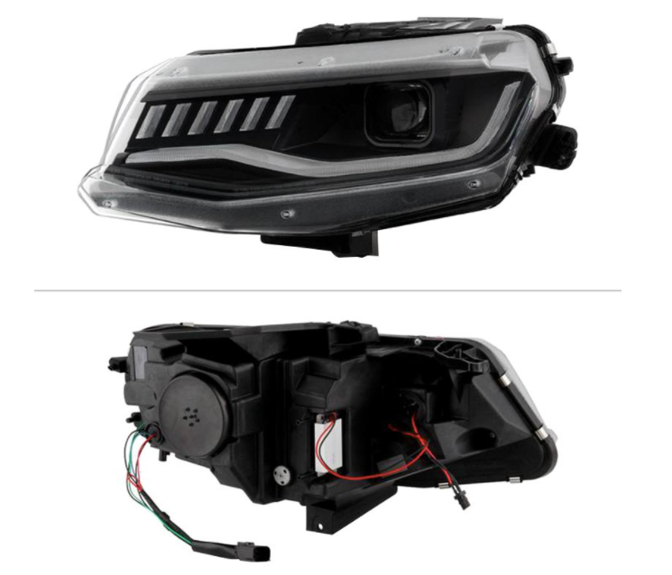 Spyder® (16-18) Camaro 6th Gen Black DRL Bar Projector LED Headlights with Sequential Turn Signal