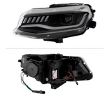 Spyder® (16-18) Camaro 6th Gen Black DRL Bar Projector LED Headlights with Sequential Turn Signal