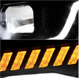 Spyder® (16-18) Camaro 6th Gen Black DRL Bar Projector LED Headlights with Sequential Turn Signal