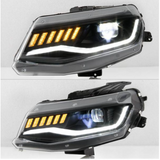 Spyder® (16-18) Camaro 6th Gen Black DRL Bar Projector LED Headlights with Sequential Turn Signal