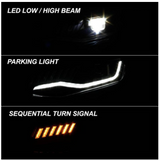 Spyder® (16-18) Camaro 6th Gen Black DRL Bar Projector LED Headlights with Sequential Turn Signal