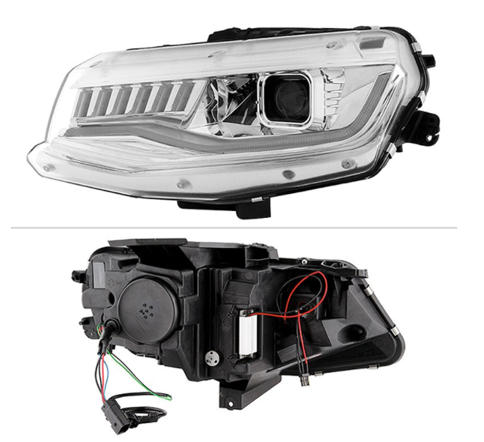 Spyder® (16-18) Camaro 6th Gen Chrome LED DRL Bar Projector Headlights with Sequential Turn Signal
