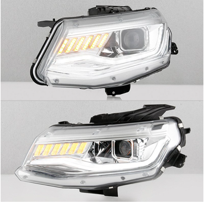 Spyder® (16-18) Camaro 6th Gen Chrome LED DRL Bar Projector Headlights with Sequential Turn Signal