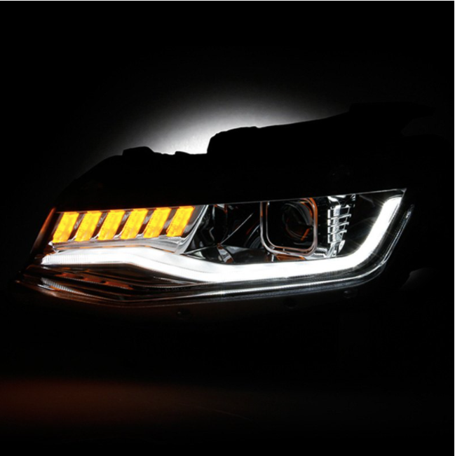 Spyder® (16-18) Camaro 6th Gen Chrome LED DRL Bar Projector Headlights with Sequential Turn Signal