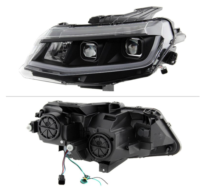 Spyder® (16-18) Camaro 6th Gen Black LED DRL Bar Projector Headlights