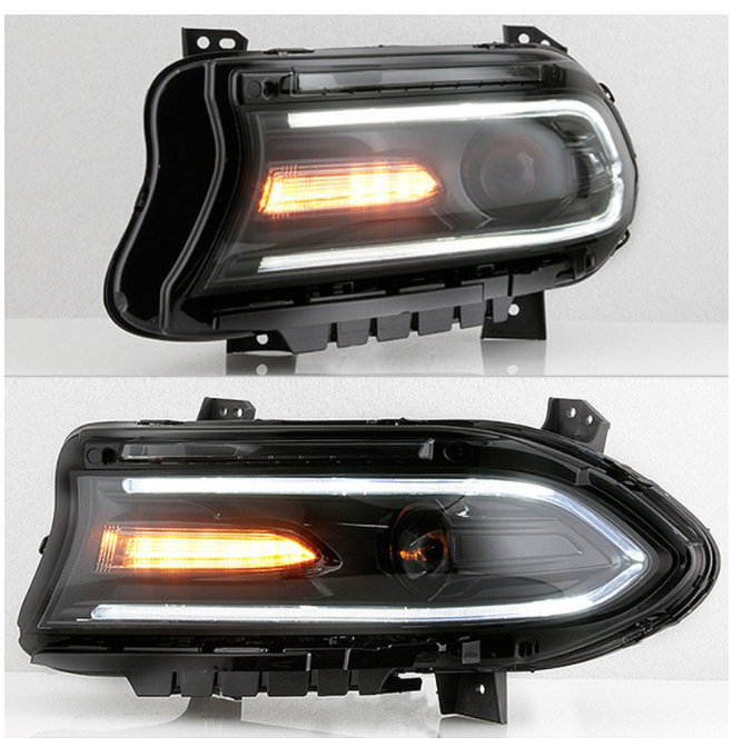 Spyder® (15-23) Dodge Charger Black Factory Style LED DRL Bar Projector Headlight