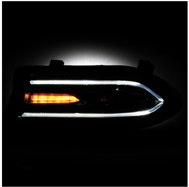 Spyder® (15-23) Dodge Charger Black Factory Style LED DRL Bar Projector Headlight