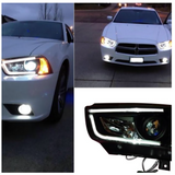 Spyder® (06-14) Charger Black LED DRL Bar Projector Headlights