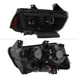 Spyder® (06-14) Charger Black/Smoke LED DRL Bar Projector Headlights (HALOGEN)