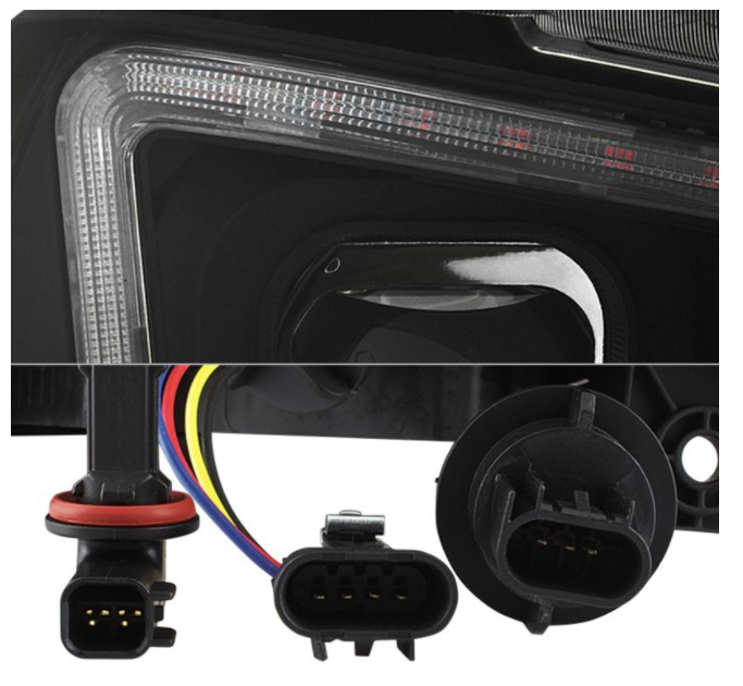 Spyder® (06-14) Charger Black LED DRL Bar Projector Headlights