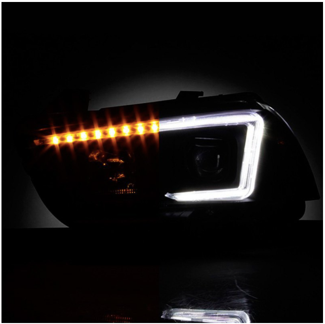 Spyder® (06-14) Charger Black LED DRL Bar Projector Headlights