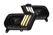 Spyder® (11-14) Mustang Black Sequential LED DRL Bar Projector Headlights (HALOGEN)