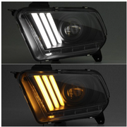 Spyder® (11-14) Mustang Black Sequential LED DRL Bar Projector Headlights (HALOGEN)