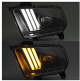 Spyder® (11-14) Mustang Black Sequential LED DRL Bar Projector Headlights (HID/Xenon)