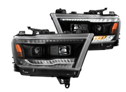 Spyder® (19-23) RAM 1500 5th Gen Black Projector Headlights with Sequential Turn Signal